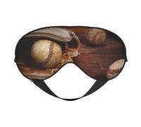Masque pour les yeux doux double face imprimé baseball, design réversible, réglable pour un ajustement parfait, bloque la lumière du masque pour les yeux
