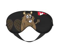 Masque pour les yeux doux double face imprimé castor, design réversible, réglable pour un ajustement parfait, bloque la lumière du masque pour les yeux