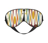 Masque pour les yeux doux double face imprimé chat art moderne milieu du siècle, design réversible, réglable pour un ajustement parfait, bloque la lumière masque pour les yeux