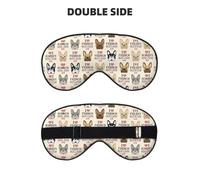 Masque pour les yeux doux double face imprimé chien français, design réversible, réglable pour un ajustement parfait, bloque la lumière masque pour les yeux