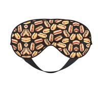 Masque pour les yeux doux double face imprimé Hot Dogs Fun Food - Design réversible - Réglable pour un ajustement parfait - Bloque la lumière du masque pour les yeux
