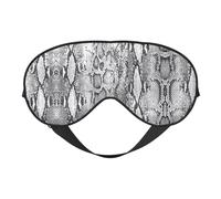 Masque pour les yeux doux double face imprimé peau de serpent noir et blanc, design réversible, réglable pour un ajustement parfait, bloque la lumière masque pour les yeux