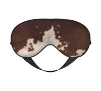 Masque pour les yeux doux double face imprimé peau de vache rouge marron, design réversible, réglable pour un ajustement parfait, bloque la lumière masque pour les yeux