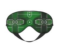 Masque pour les yeux doux double face imprimé terrain de football vert, design réversible, réglable pour un ajustement parfait, bloque la lumière masque pour les yeux