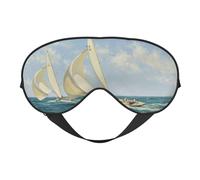 Masque pour les yeux doux double face réversible avec motif de bateau, réglable pour un ajustement parfait, bloque la lumière du masque pour les yeux