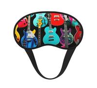 Masque pour les yeux doux et confortable avec imprimé guitares colorées pour bloquer la lumière, la sieste, le camping, le repos nocturne