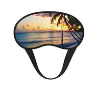 Masque pour les yeux doux et lavable à couper le souffle, motif plage jamaïcaine, bloquant la lumière, aide au sommeil de nuit