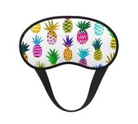 Masque pour les yeux doux et lavable avec imprimé ananas arc-en-ciel pour dormir, voyage, maison, hôtel, avion, camping