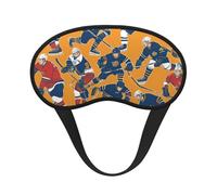 Masque pour les yeux doux et lavable avec imprimé hockey pour dormir, voyage, maison, hôtel, avion, camping