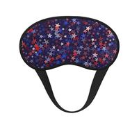 Masque pour les yeux doux et lavable Motif étoiles rouges et bleues