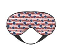 Masque pour les yeux doux et léger avec imprimé drapeau à rayures et étoiles rouges et blanches, respirant, pour voyage, sieste, yoga, méditation