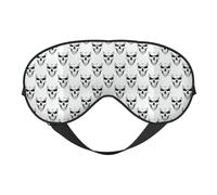 Masque pour les yeux doux et léger sur le thème d'Halloween - Motif tête de squelette monochrome - Respirant - Occultant - Pour voyage, sieste, yoga, méditation