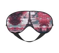 Masque pour les yeux doux et respirant avec imprimé Tour Eiffel - Blocage de la lumière - Sangle réglable - Masque de sommeil pour voyage, travail de nuit, bureau