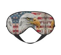 Masque pour les yeux doux imprimé aigle patriotique - Sommeil confortable, ombre de nuit élastique, couvre-yeux pour voyage, méditation