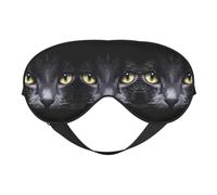 Masque pour les Yeux Doux Imprimé Chats - Ombre Nuit Elastique Bandeau Anti-Lumière pour Avion Yoga Voyage
