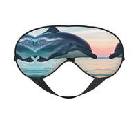Masque pour les yeux doux imprimé dauphin mignon - sommeil confortable, bloque la lumière, couverture complète des yeux, idéal pour les voyages, la méditation