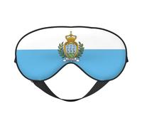 Masque pour les yeux doux imprimé drapeau de Saint-Marin léger Aide au sommeil Respirant Occultant Voyage sieste yoga méditation
