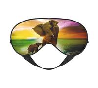 Masque pour les Yeux Doux Imprimé Éléphant d'Afrique - Ombre Nuit Elastique, Bandeau Anti-Lumière pour les Yeux pour Avion, Yoga, Voyage
