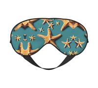 Masque pour les yeux doux imprimé étoile de mer plage - sommeil confortable, ombre de nuit élastique, couvre-yeux pour voyage, méditation