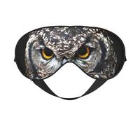 Masque pour les Yeux Doux Imprimé Hibou aux Yeux Jaune - Ombre Nuit Élastique Anti-Lumière Bandeau pour les Yeux pour Avion, Yoga, Voyage