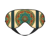 Masque pour les Yeux Doux Imprimé Mandala - Sommeil Confortable Élastique Nuit Ombrage Couvre Yeux pour Voyage Méditation