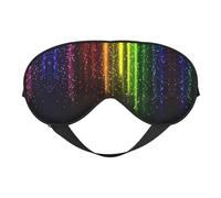 Masque pour les Yeux Doux Imprimé Néon Arc-en-Ciel - Ombre Nuit Élastique Anti-Lumière Bandeau pour les Yeux pour Avion Yoga Voyage