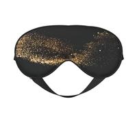 Masque pour les Yeux Doux Imprimé Sable Doré Noir - Ombre Nuit Élastique Anti-Lumière pour Avion Yoga Voyage