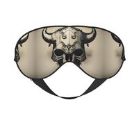 Masque pour les Yeux Doux Imprimé Tête de Mort Coureur Taureau - Sommeil Confortable Élastique Nuit Ombrage Couvre Yeux pour Voyage Méditation