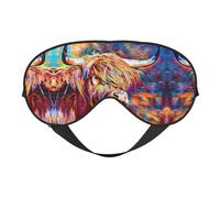 Masque pour les yeux doux imprimé vache - Ombre de nuit élastique - Bandeau anti-lumière pour avion, yoga, voyage, couverture complète des yeux