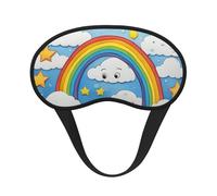 Masque pour les yeux doux lavable et confortable avec imprimé gouttes de pluie arc-en-ciel pour dormir, voyage, maison, hôtel, avion, camping