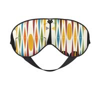 Masque pour les yeux du milieu du siècle avec imprimé chat moderne - Aide au sommeil confortable, ombre de nuit élastique, bandeau anti-lumière pour avion, voyage
