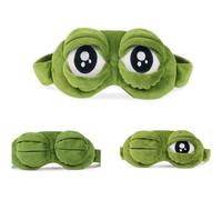 Masque Pour Les Yeux, Duvet Visage Visage Endormi Drôle Nouveauté Grenouille De Bande Dessinée Couverture De L'oeil Masque De Voyage De Sommeil (Vert)
