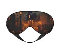 Masque pour les yeux effrayant avec imprimé d'Halloween - Léger - Pour le voyage, le yoga, le camping, la relaxation en plein air