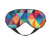 Masque pour les yeux élégant avec imprimé triangle coloré pour le sommeil, le camping, la méditation, la relaxation