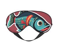 Masque pour les yeux élégant et léger avec imprimé poisson avec un leurre, idéal pour le voyage, le yoga, la sieste, la méditation, le camping, le travail, la relaxation