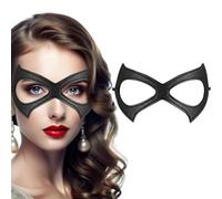 Masque pour les yeux en cuir 1 pièce - Tenue pour fête costumée d'Halloween - Style Catwoman Confortable, bloque la lumière, unisexe