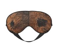 Masque pour les yeux en cuir de vache marron avec impression artistique pour l'extérieur, voyage, sommeil réglable, camping, méditation, relaxation