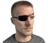 Masque pour Les Yeux en Cuir PU Confortable - Masque Médiéval Steampunk Retro Leather Single Eye Mask - Retro Pirate Leather Eyepatch - Halloween Carnival One-Eyed Prop LARP Costume, Right
