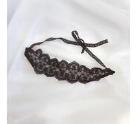 Masque pour les yeux en dentelle noir transparent semi-transparent - Design élégant en dentelle pour nuits romantiques, jeux de rôle et sommeil - Noir