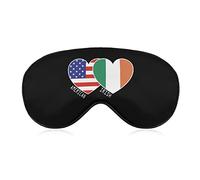 Masque pour les yeux en forme de cœur avec drapeau américain irlandais avec sangle réglable pour hommes et femmes Nuit Sommeil Voyage Sieste