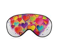 Masque pour les yeux en forme de cœur coloré - Masque de sommeil latéral léger - Masque de sommeil avec coussinet nasal et bande élastique pour enfants, femmes et hommes
