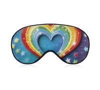 Masque pour les yeux en forme de cœur et étoile arc-en-ciel, masque de sommeil latéral léger, masque de sommeil, coussinet nasal et bande élastique pour enfants, femmes et hommes