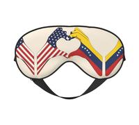 Masque pour les yeux en forme de cœur USA Venezuela avec impression repos, masque doux pour les yeux pour la maison et le camping, bloque la lumière, confortable pour la plupart des utilisateurs