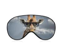 Masque pour les yeux en forme de girafe portant des lunettes de soleil pour homme et femme, respirant et réglable, masque de sommeil ultra doux, bandeau de voyage léger pour avion, sieste, nuit de