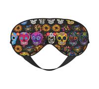 Masque pour les yeux en forme de tête de mort rose pour dormir, masque de sommeil bloquant parfaitement la lumière pour les femmes et les hommes, bandeau doux et confortable pour les voyages