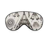 Masque pour les yeux en forme de tipi avec bandeau à plumes pour homme et femme, respirant et réglable, masque de sommeil ultra doux, bandeau de voyage léger pour avion, sieste, sommeil nocturne