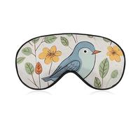 Masque pour les yeux en forme d'oiseau et de fleur, masque de sommeil latéral léger, masque de sommeil, coussinet nasal et bande élastique pour enfants, femmes et hommes