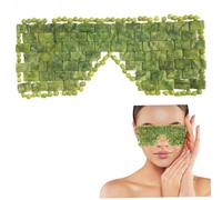 Masque pour les yeux en jade masque de sommeil en jade vert naturel pour thérapie par le chaud et le froid apaisant pour les yeux et le visage