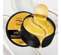 Masque pour les yeux en or 24 carats, patchs de gel sous les yeux, 30 paires de coussinets pour les yeux en hydrogel doré Patchs sous les yeux (60 pièces)