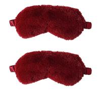 Masque Pour Les Yeux En Peluche Automne Et Hiver Confortable Masque Pour Les Yeux En Soie Artificielle Respectueux De La Peau Ombrage Sommeil-Rouge